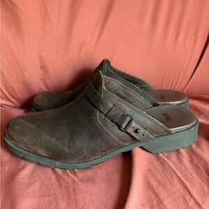 Teva Leather Mules Size 8 Brown Slip On Clogs Casual Comfort Shoes